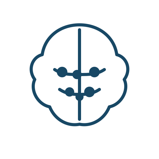 Blue icon of PFO bubble test showing microemboli detection in a circular display for transcranial Doppler monitoring