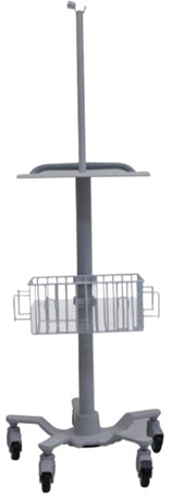 Schiller AT-102 EKG cart with basket and patient cable arm