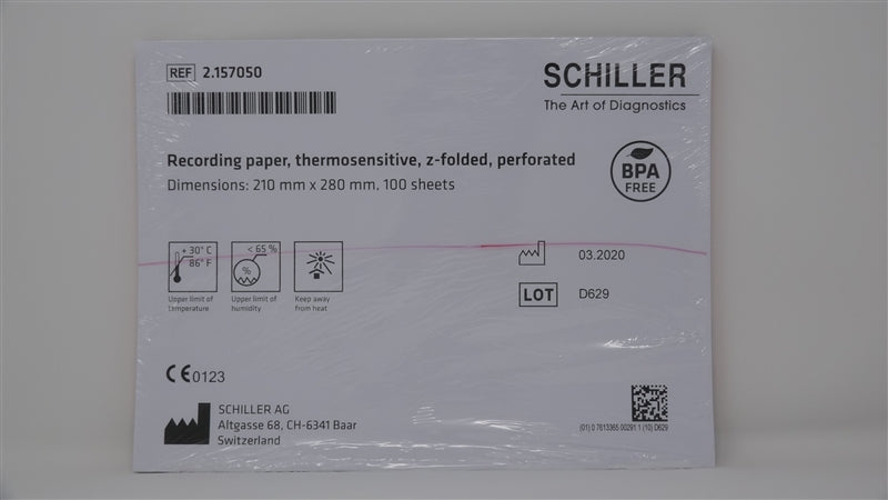 Schiller EKG recording paper for AT-102, AT-102 G2 and CS-200 Excellence