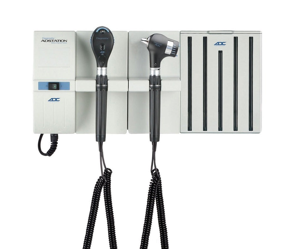 ADC ADSTATION 5680 wall-mounted diagnostic system with ophthalmoscope, otoscope, and battery charging station