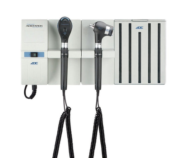 ADC Adstation 56802 Complete: + Throat, Dermascope & Dispenser — Coax+ (3.5V PMV Wall Diagnostic System) - Xenon oto / Xenon ophth