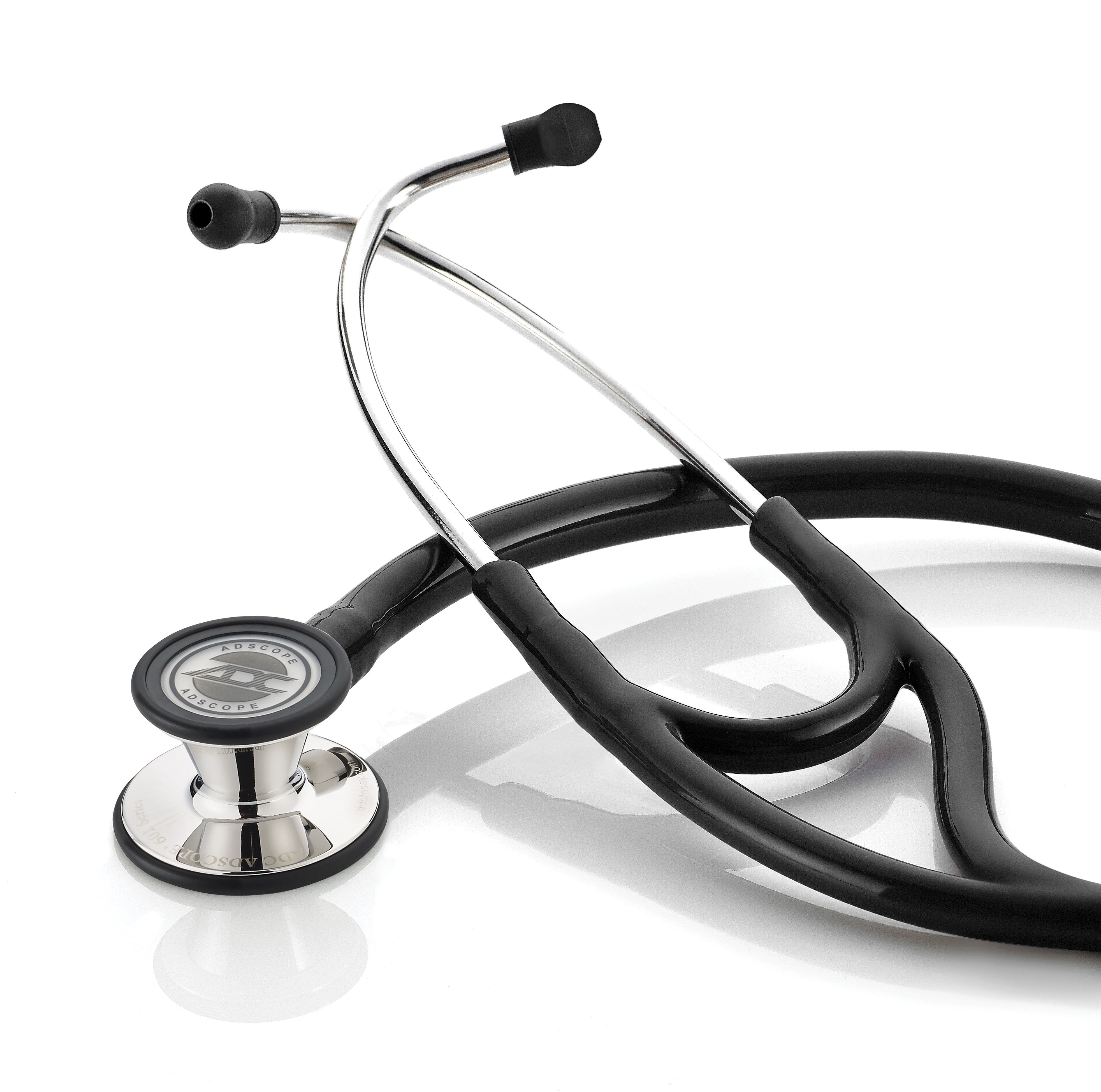 ADC Adscope® 601 Convertible Cardiology Stethoscope - Mirror Finish/Black Tubing