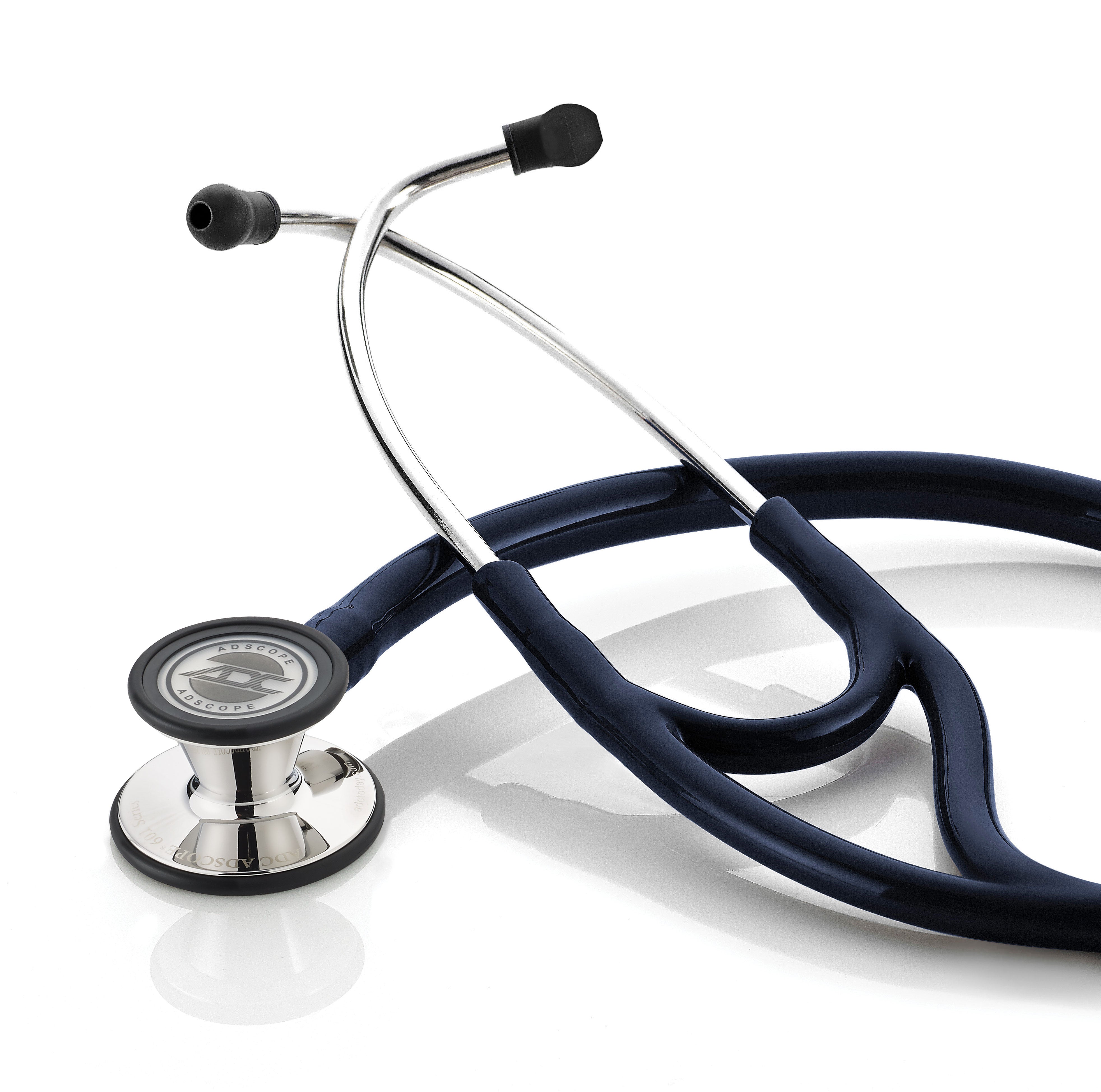 ADC Adscope® 601 Convertible Cardiology Stethoscope - Mirror Finish/Navy Tubing