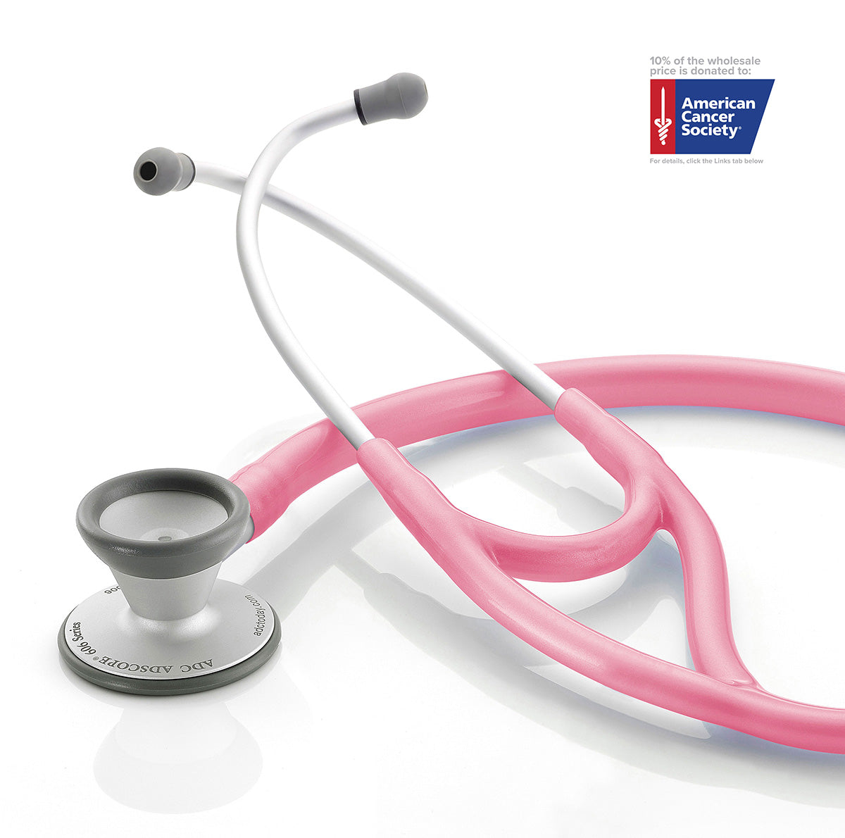 ADC Adscope® 606 Ultra-lite Cardiology Stethoscope - Breast Cancer Awareness Metallic Pink