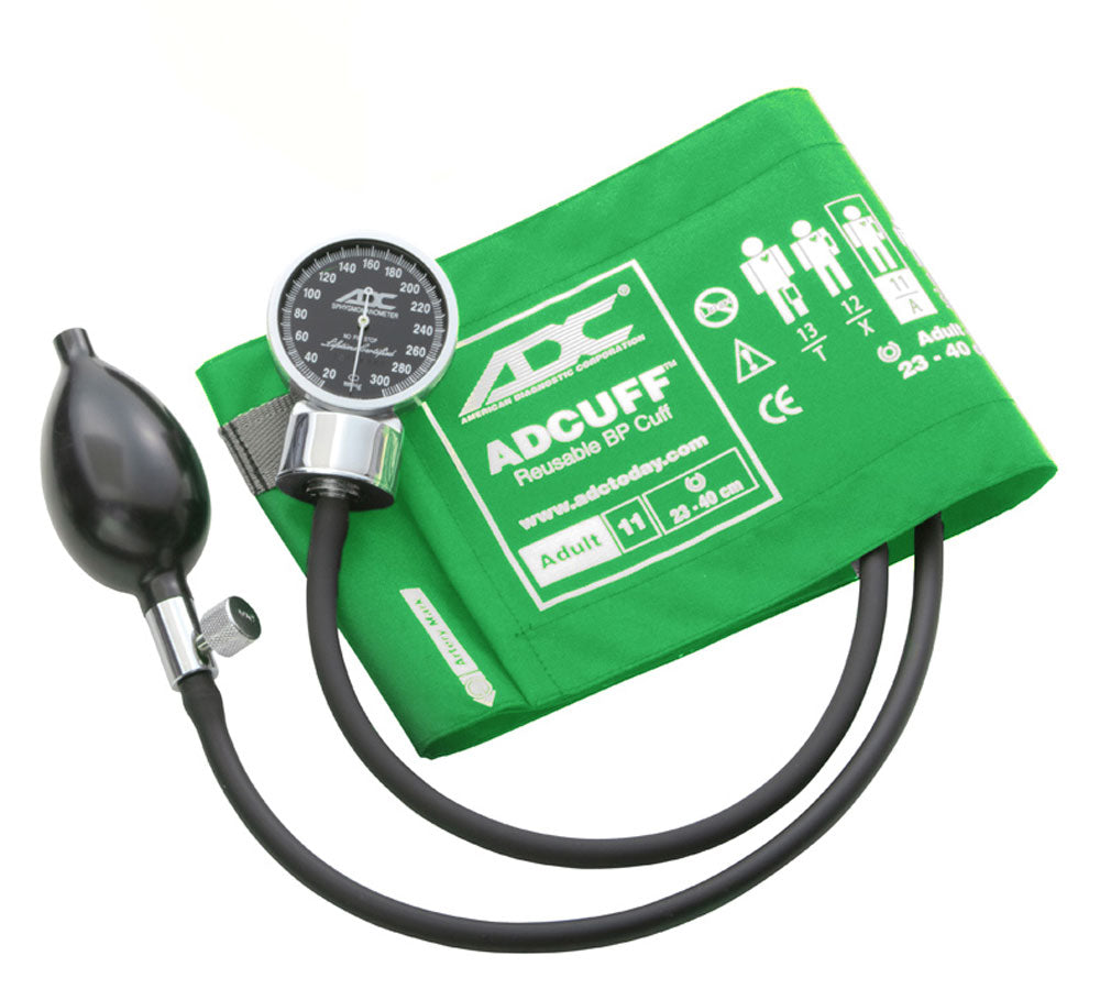 ADC Diagnostix™ 700 Pocket Aneroid Sphygmomanometer - Adult - Green