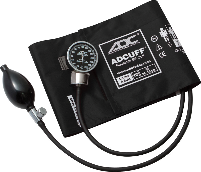 ADC Diagnostix™ 700 Pocket Aneroid Sphygmomanometer - Large Adult - Black