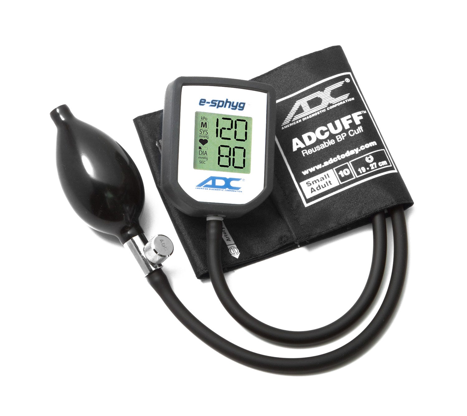 ADC Diagnostix™ e-sphyg™ 7002 Digital Sphygmomanometer - Small Adult - Black