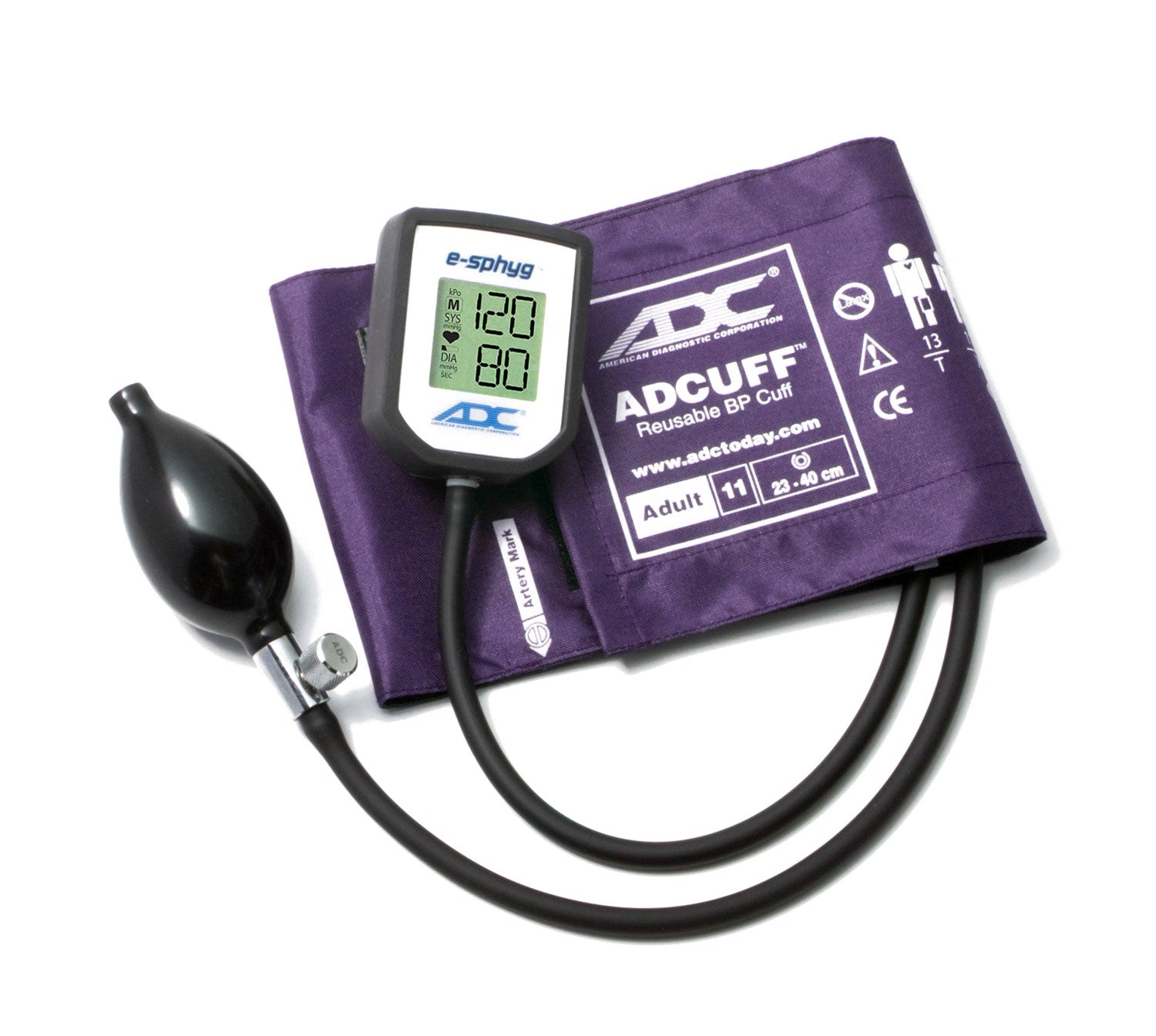 ADC Diagnostix™ e-sphyg™ 7002 Digital Sphygmomanometer - Adult - Purple