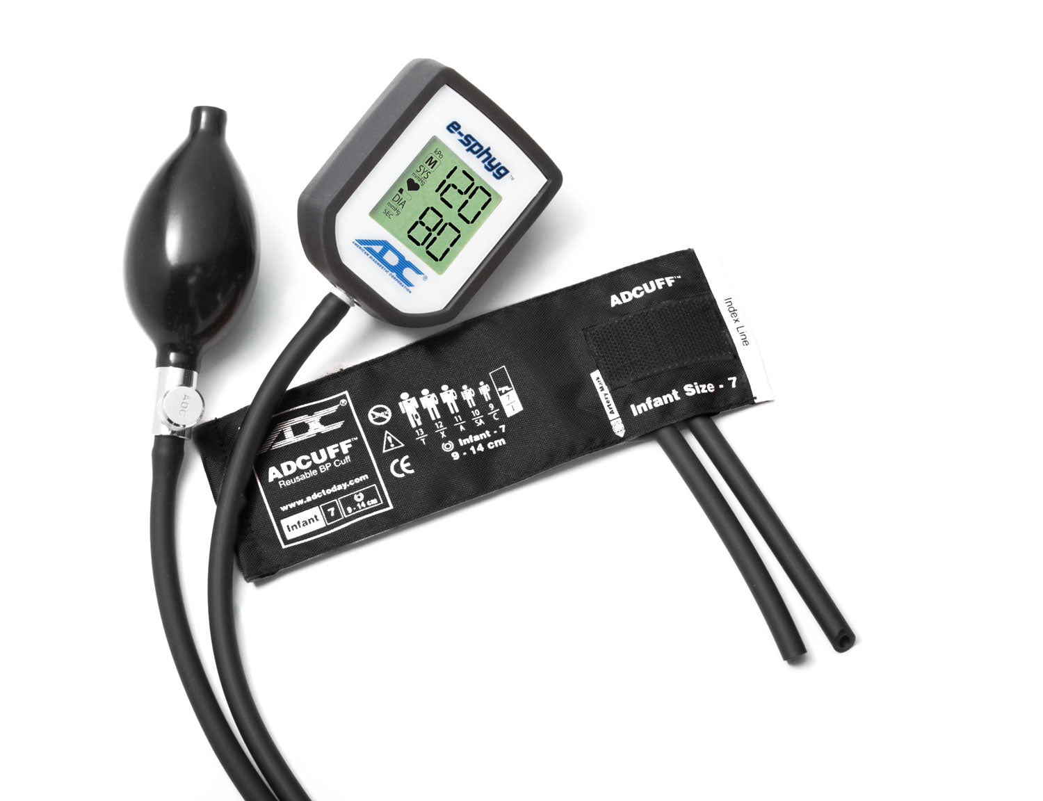 ADC Diagnostix™ e-sphyg™ 7002 Digital Sphygmomanometer - Infant - Black