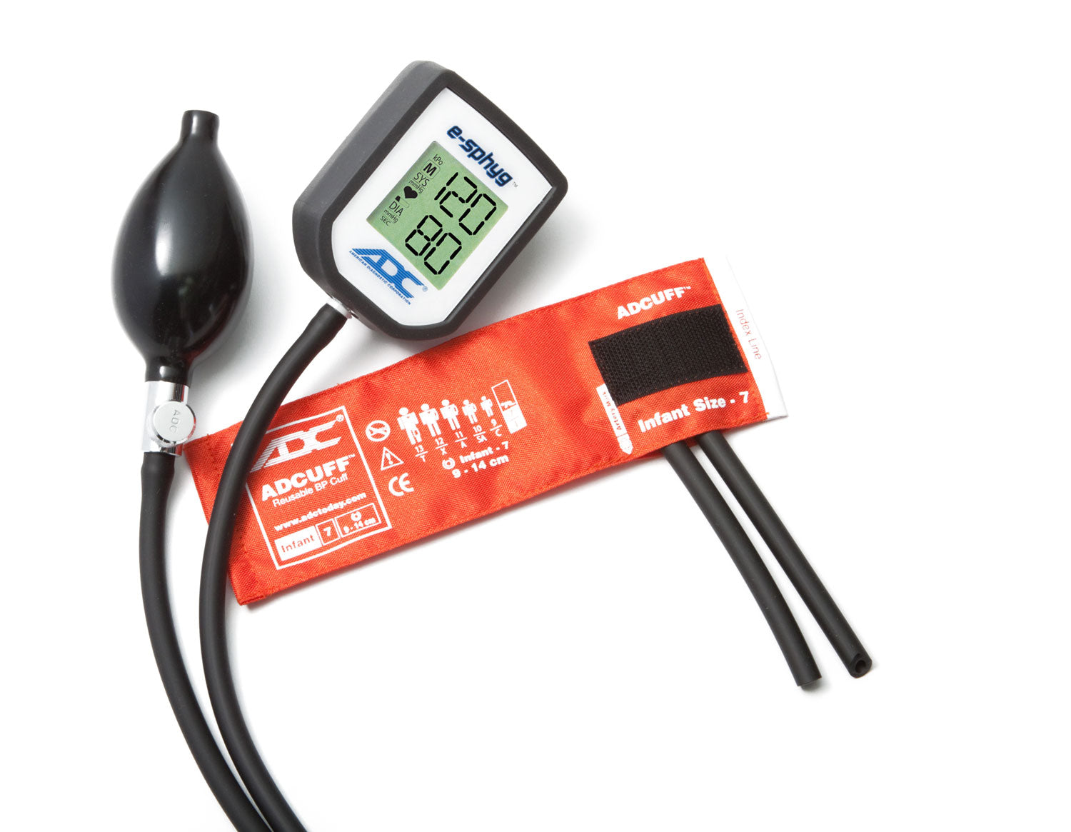 ADC Diagnostix™ e-sphyg™ 7002 Digital Sphygmomanometer - Infant - Orange