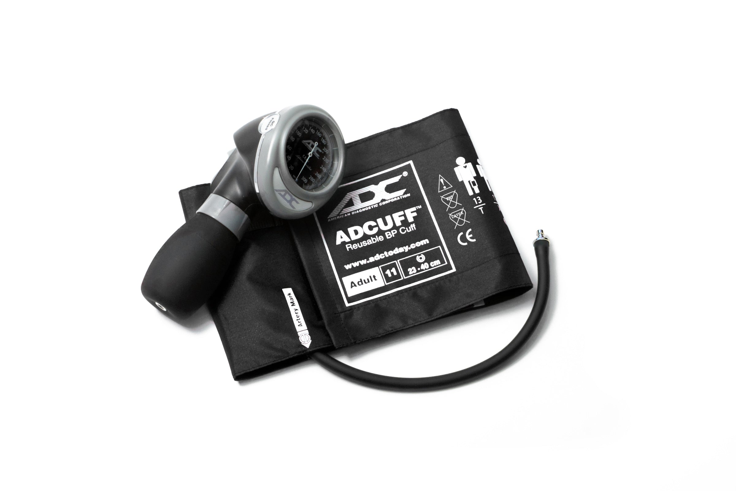 ADC Diagnostix™ 703 Palm Aneroid Sphygmomanometer - Adult - Black