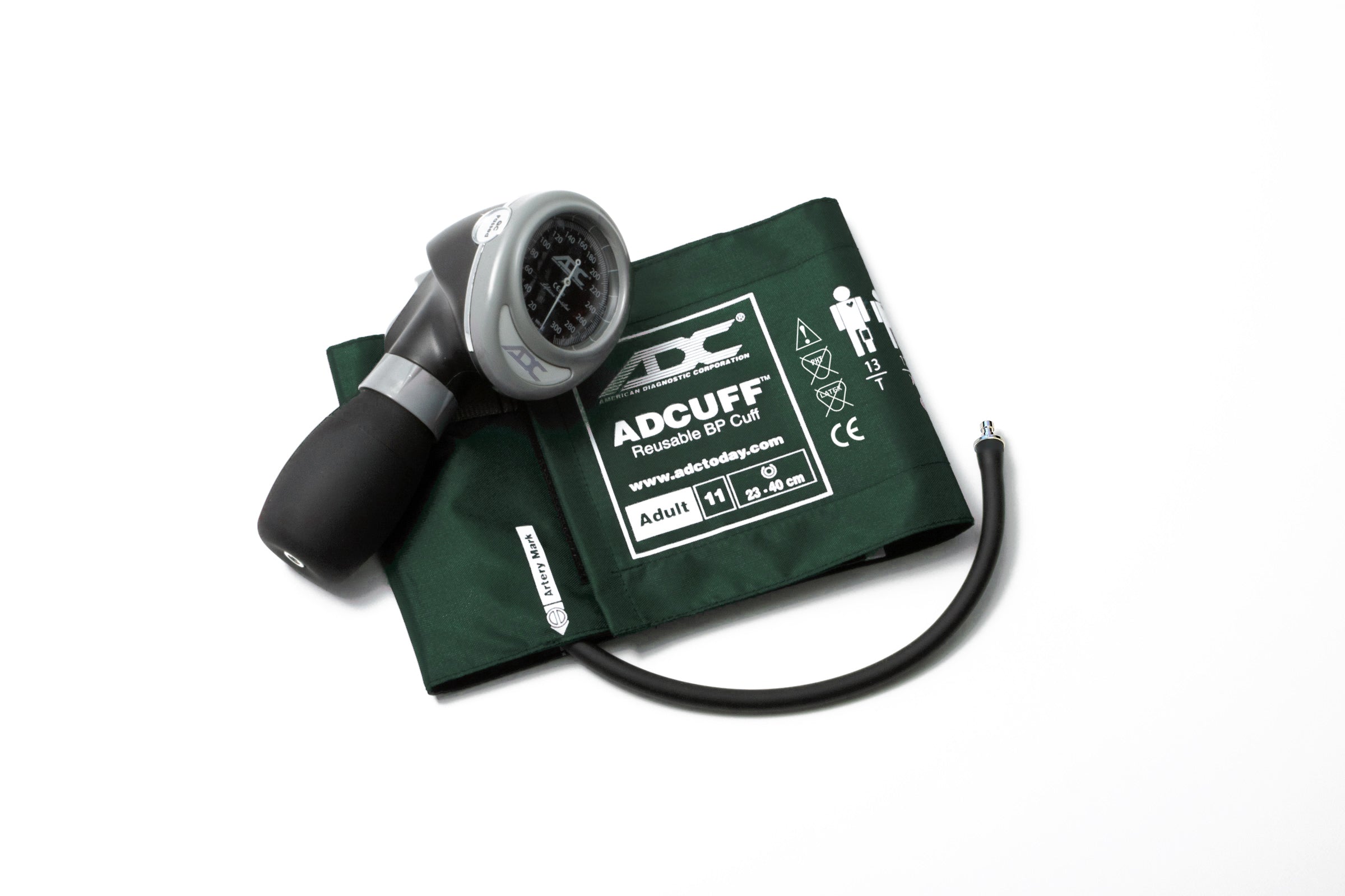 ADC Diagnostix™ 703 Palm Aneroid Sphygmomanometer - Adult - Dark Green