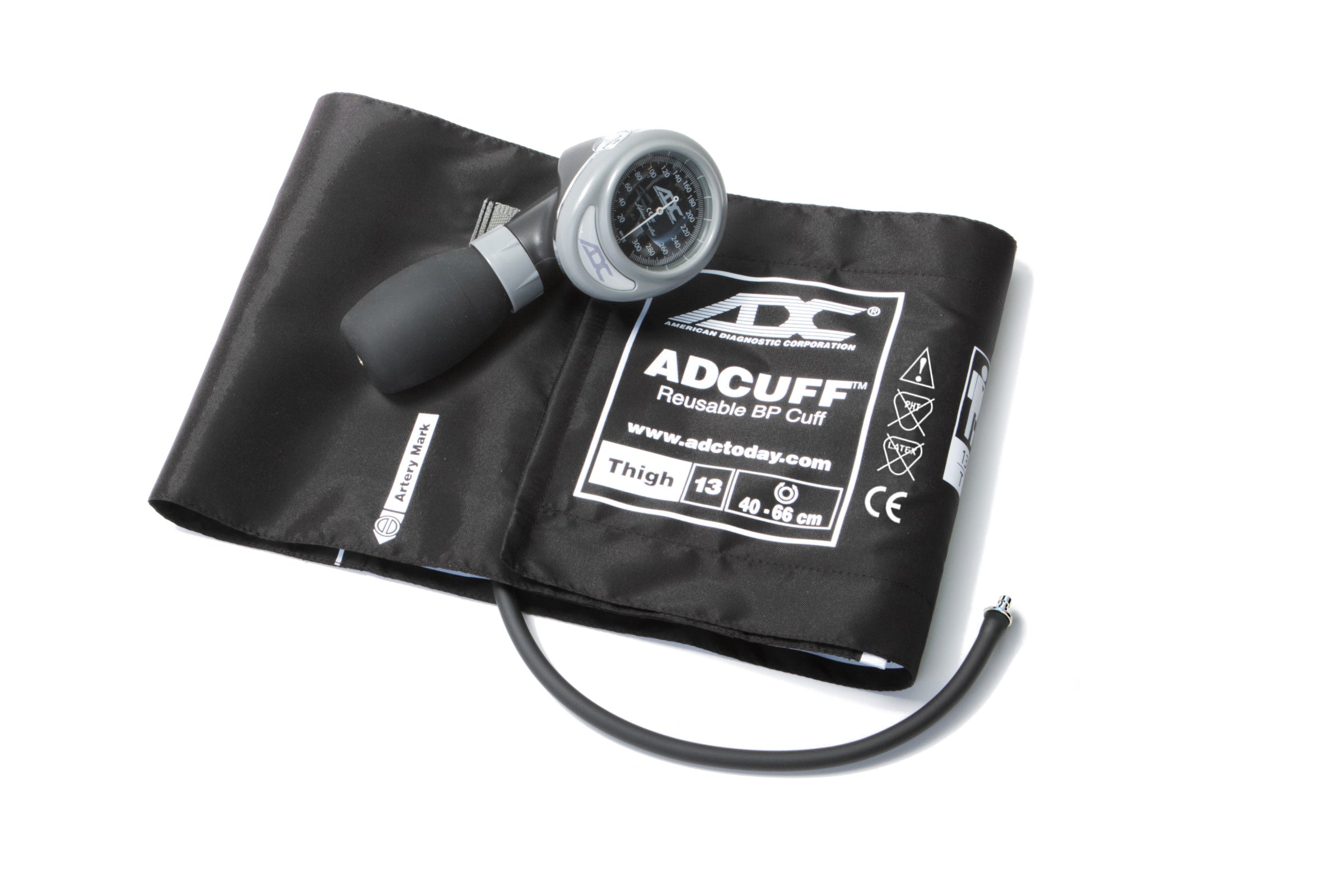 ADC Diagnostix™ 703 Palm Aneroid Sphygmomanometer - Thigh - Black