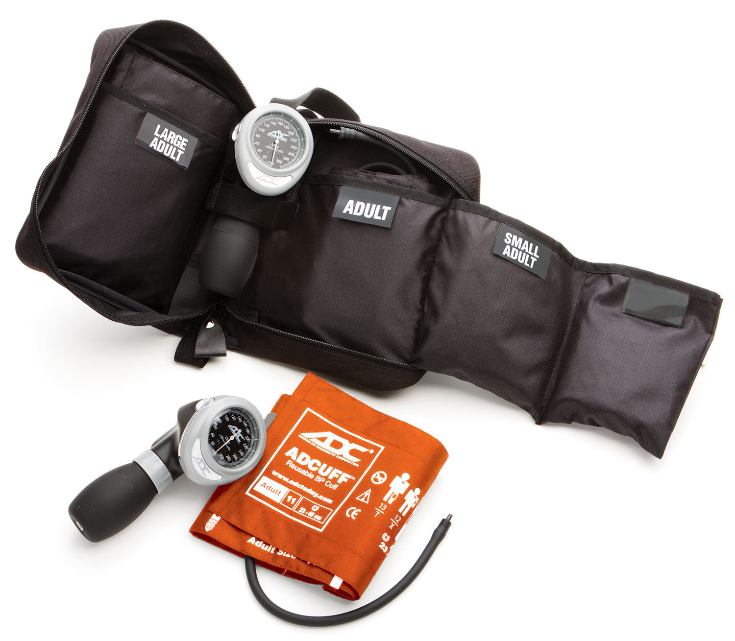 ADC Multikuf™ 731 Portable 3-Cuff Sphygmomanometer - Orange