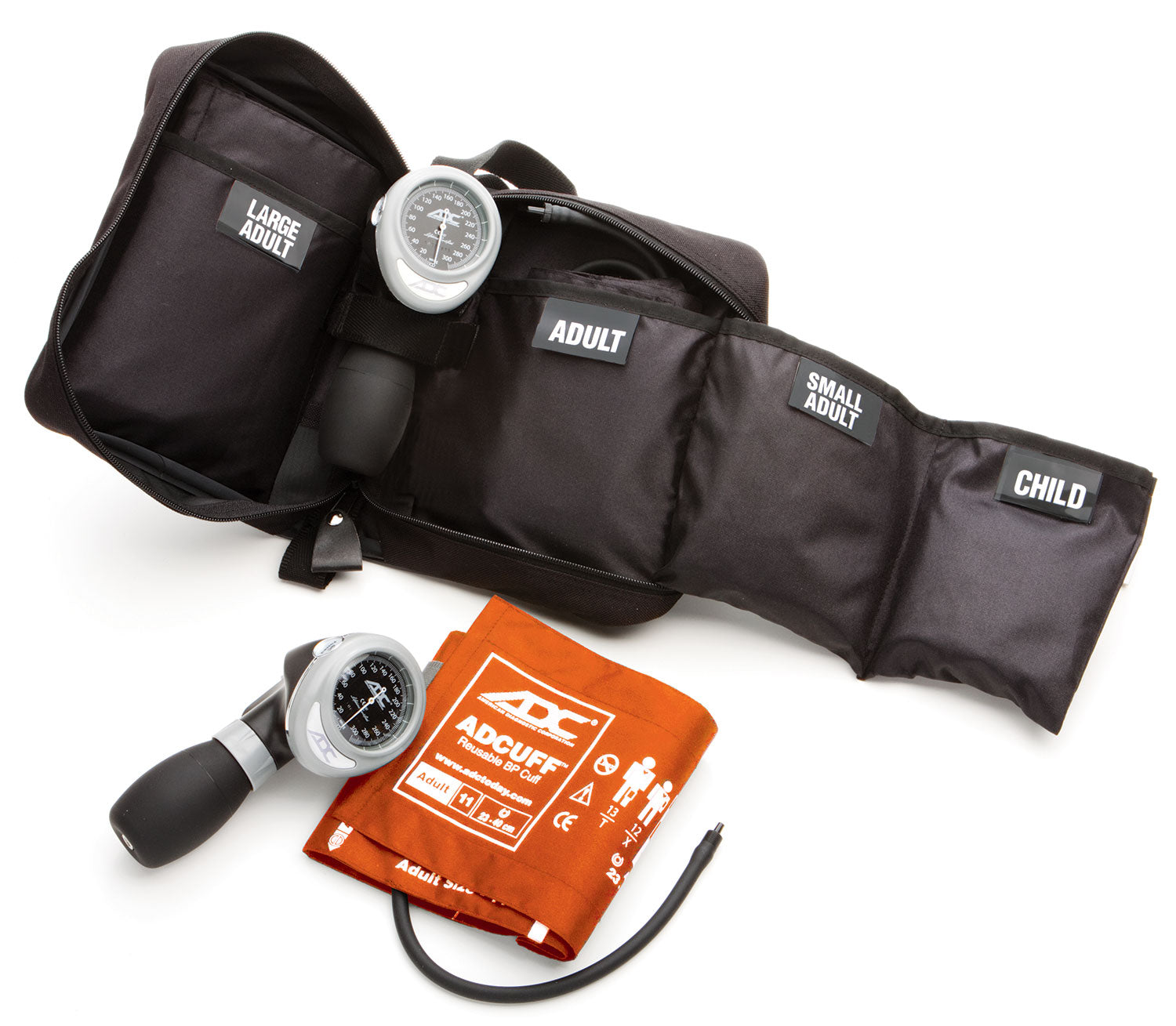 ADC Multikuf™ 732 Portable 4-Cuff Sphygmomanometer - Orange