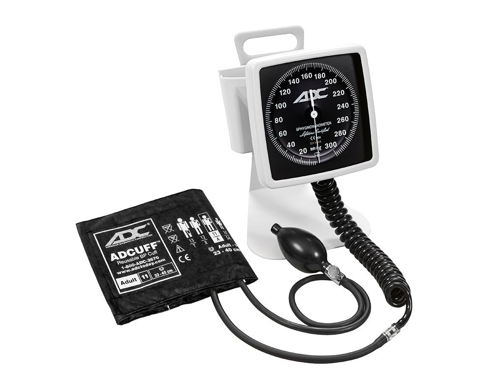 ADC Diagnostix™ 750D Desk/Clock Aneroid Sphygmomanometer - Adult - Black