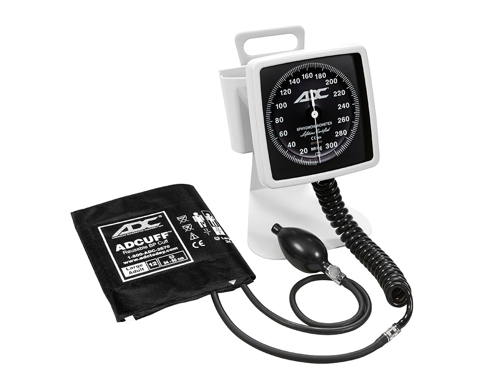 ADC Diagnostix™ 750D Desk/Clock Aneroid Sphygmomanometer - Large Adult - Black