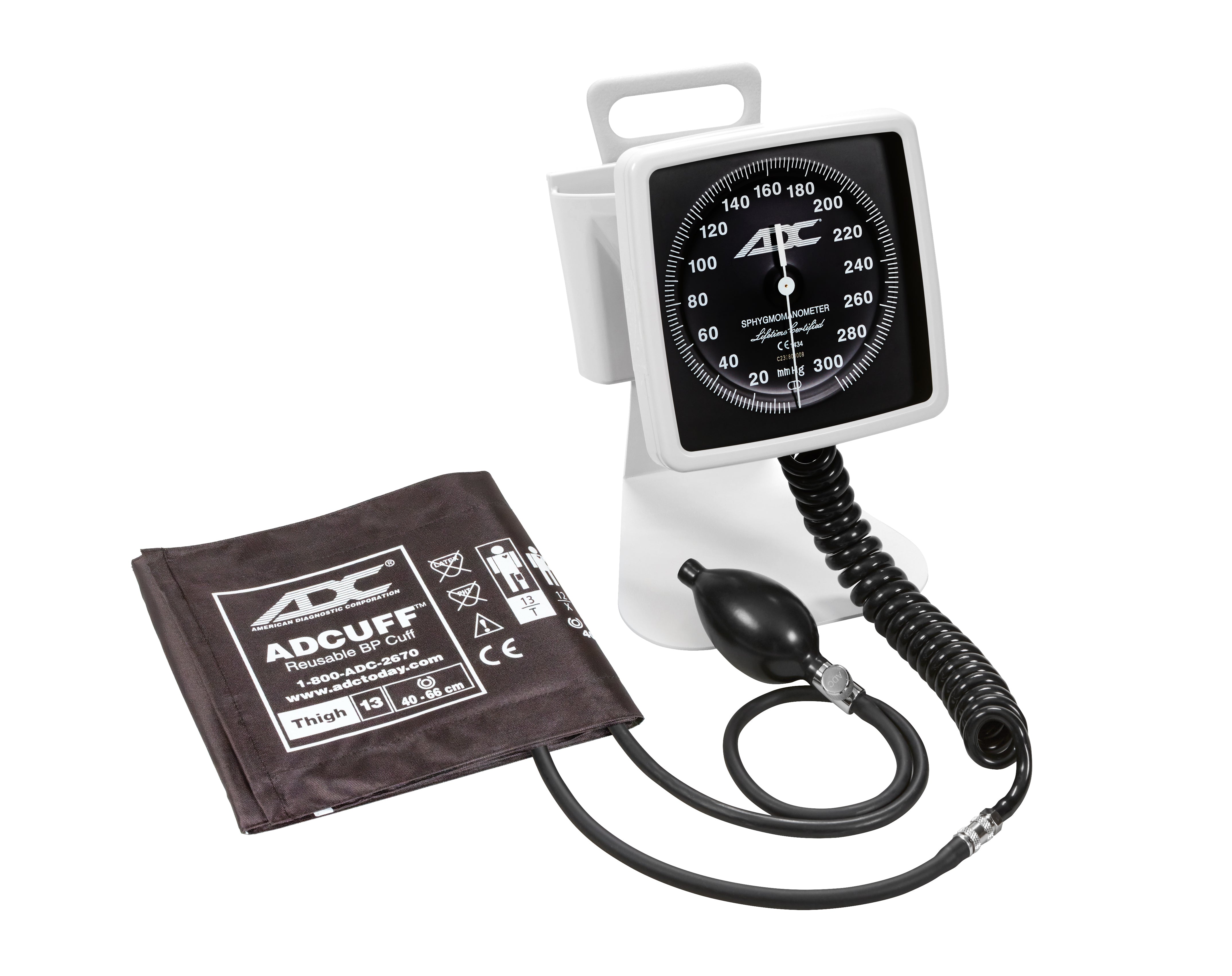 ADC Diagnostix™ 750D Desk/Clock Aneroid Sphygmomanometer - Thigh - Brown
