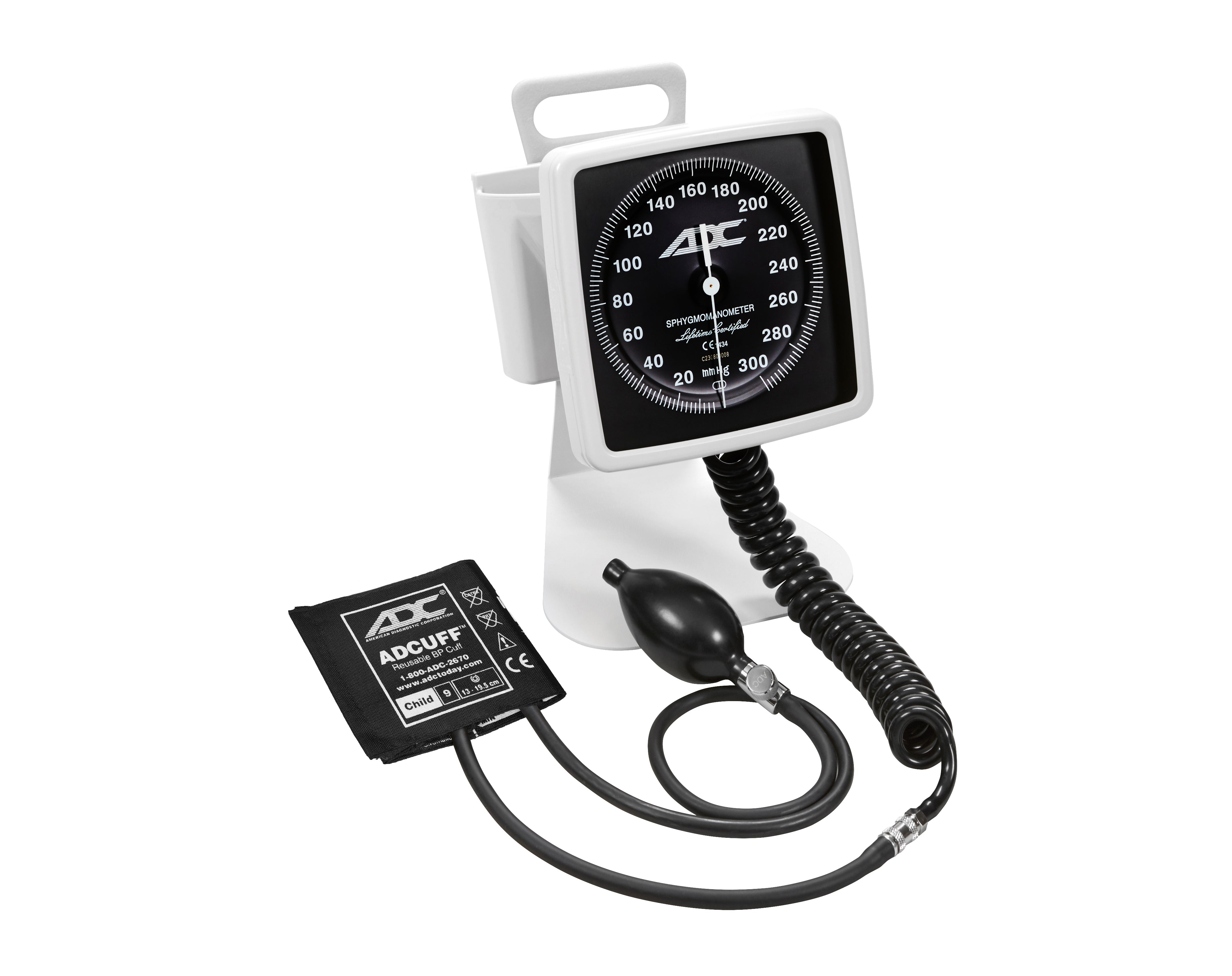 ADC Diagnostix™ 750D Desk/Clock Aneroid Sphygmomanometer - Child - Black