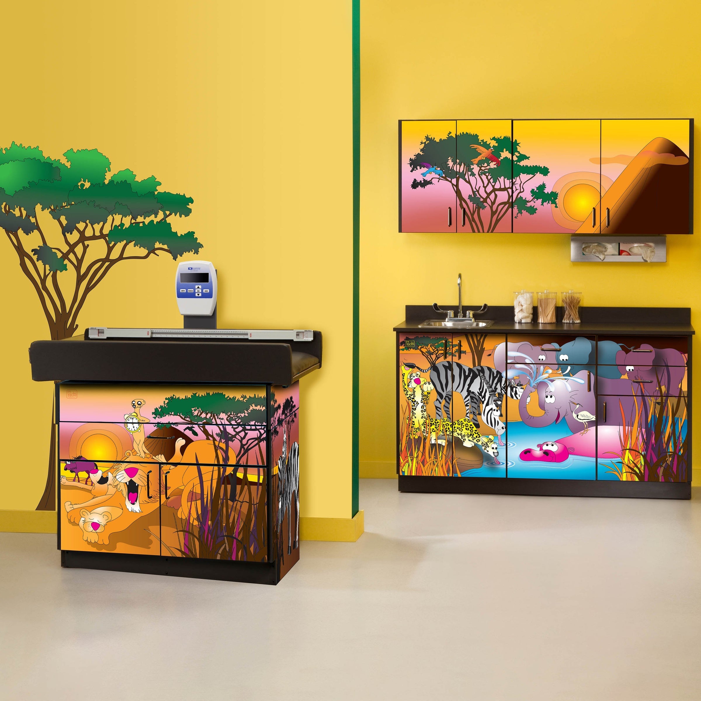 Clinton Serengeti Pediatric Exam Room Set (Table & Cabinet).