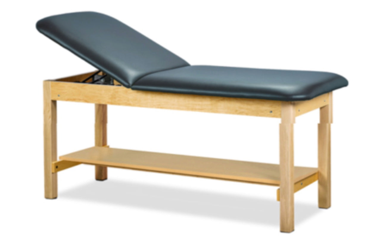 Clinton ETA Classic Treatment Table w/ Shelf & Adjustable Back.