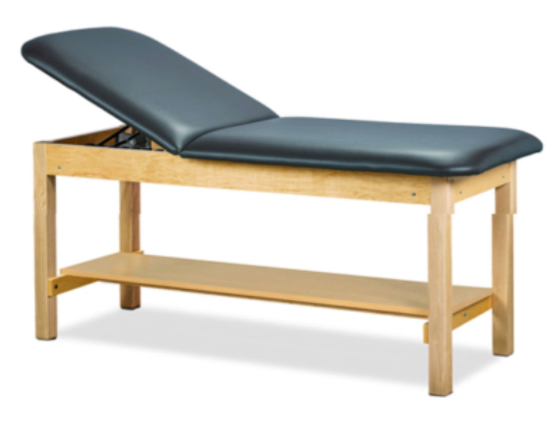 Clinton ETA Classic Treatment Table w/ Shelf & Adjustable Back.