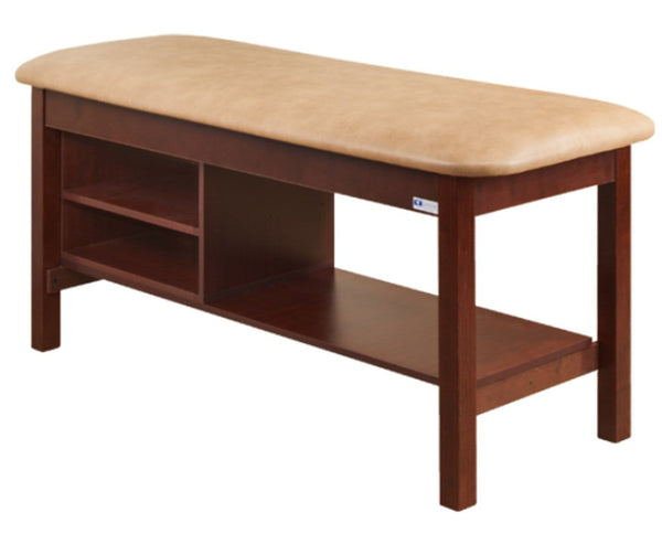 Clinton Classic Treatment Table w/ Shelving & Flat Top.