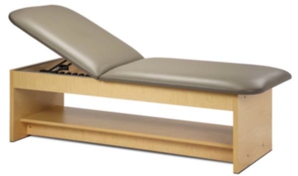 Clinton Panel Leg Couch w/ Adjustable Backrest & Full Shelf.