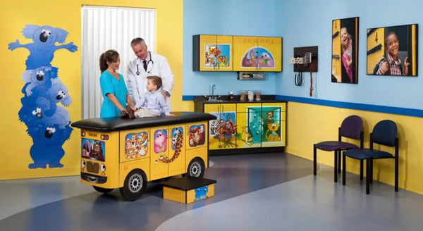 Clinton Pediatric Complete Exam Room Zoo Bus Table.