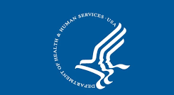 Logo of the FDA on a blue background