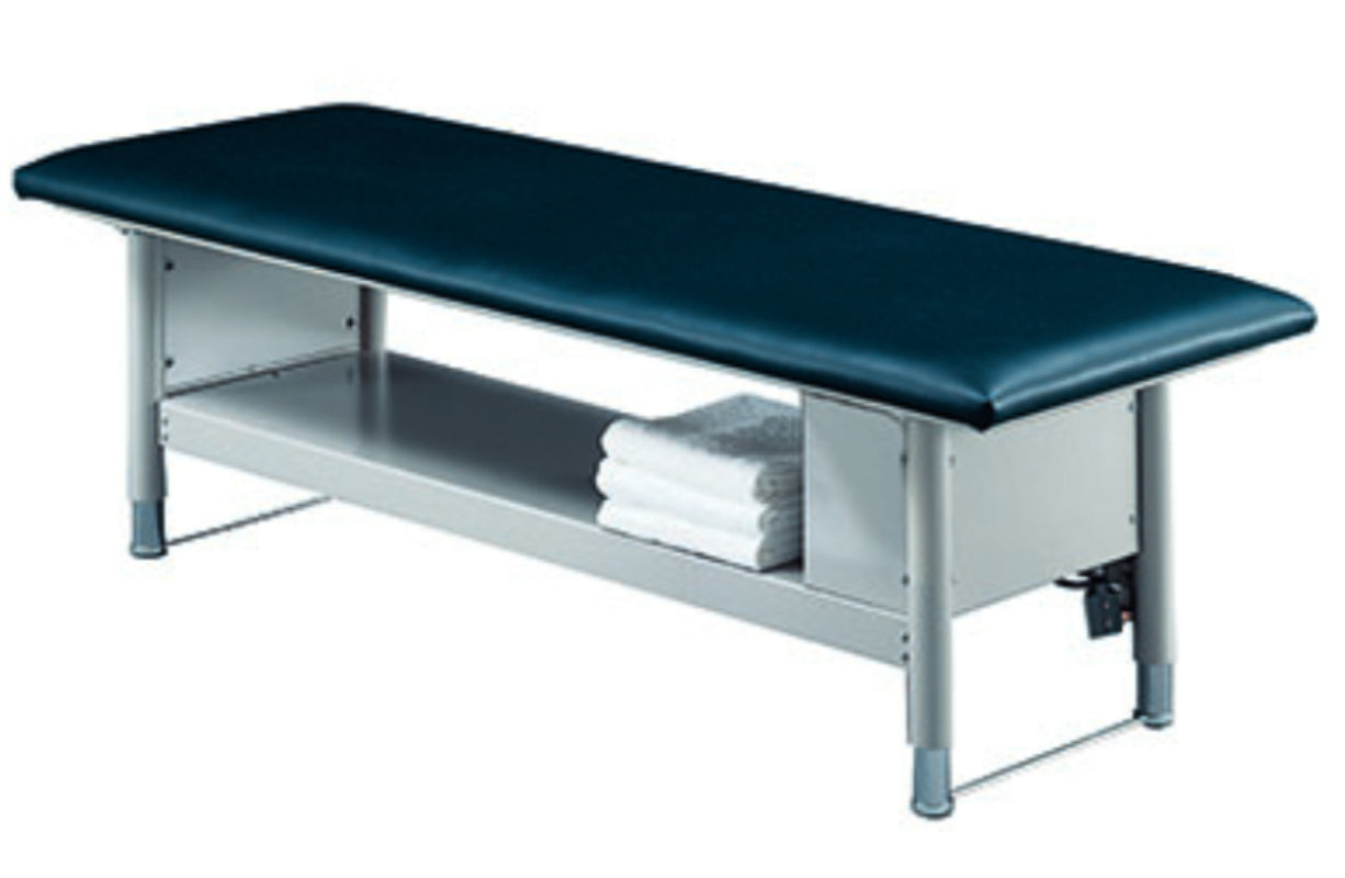 Tri W G Power Hi Lo Table w/ Flat Top & Shelf.