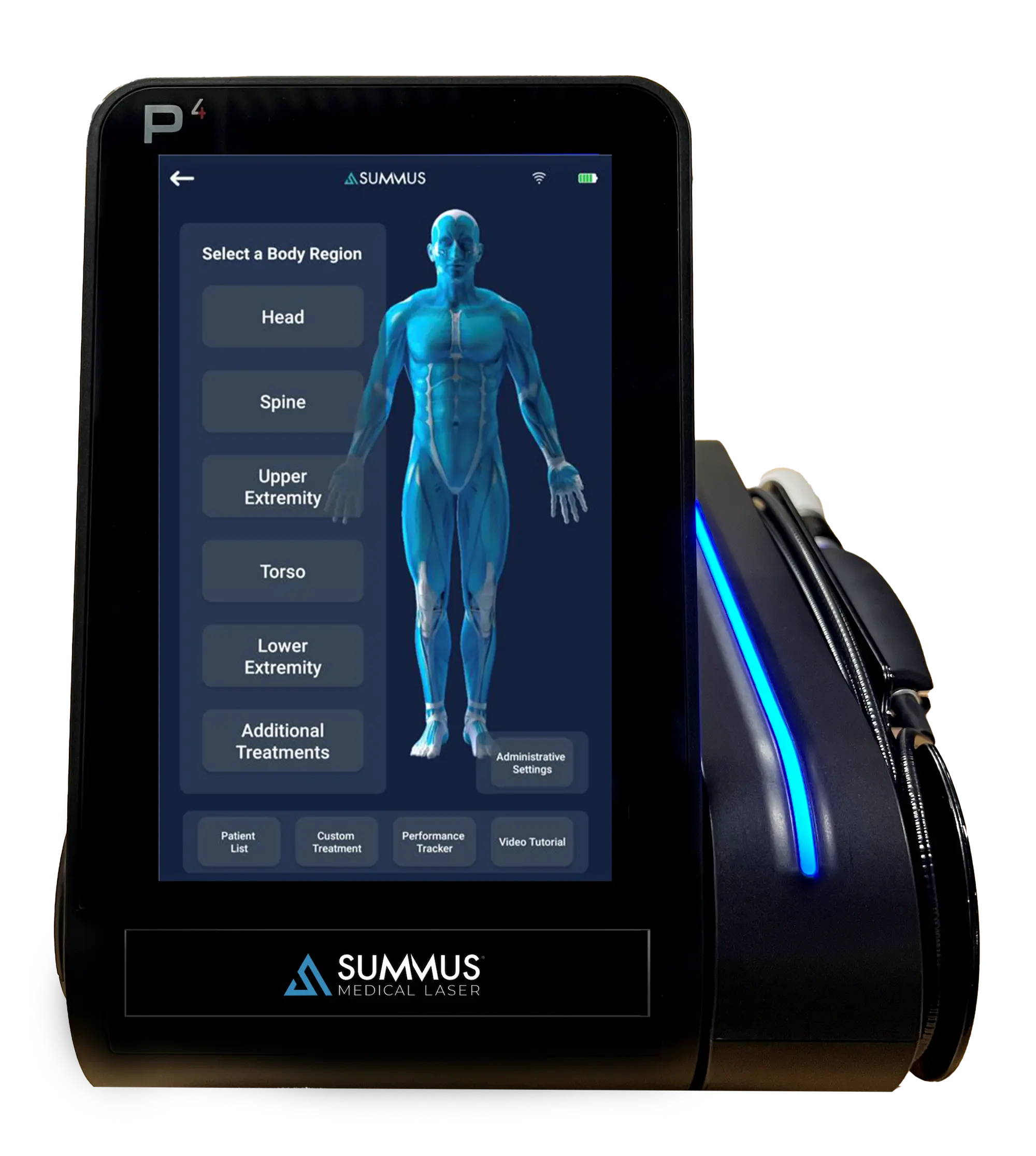 Summus P4 therapeutic laser, front view.