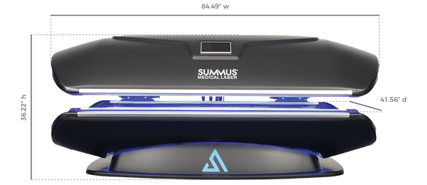 Summus Medical Laser therapy device shown isolated with dimensions on transparent background
